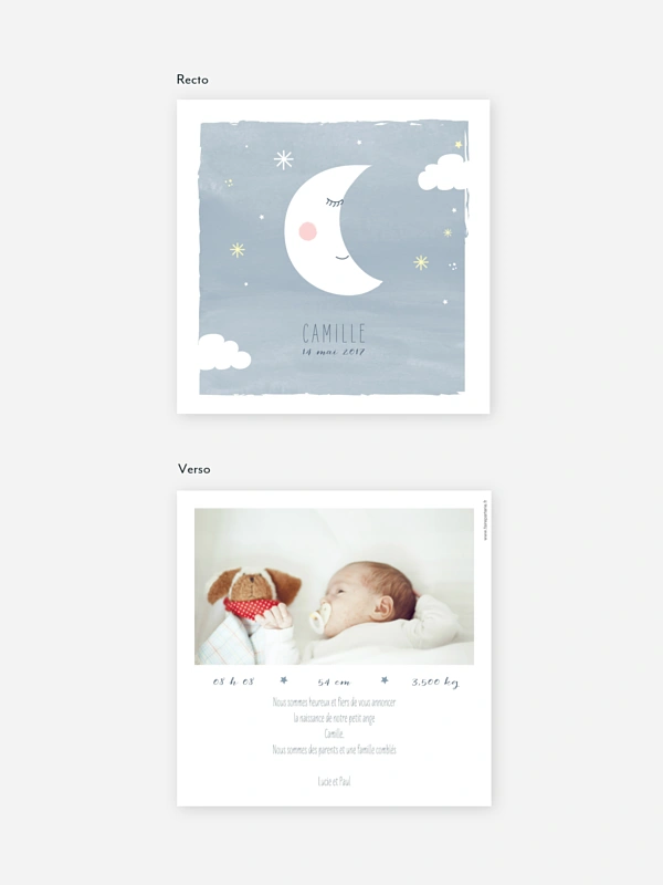 Faire-part naissance Jolie lune