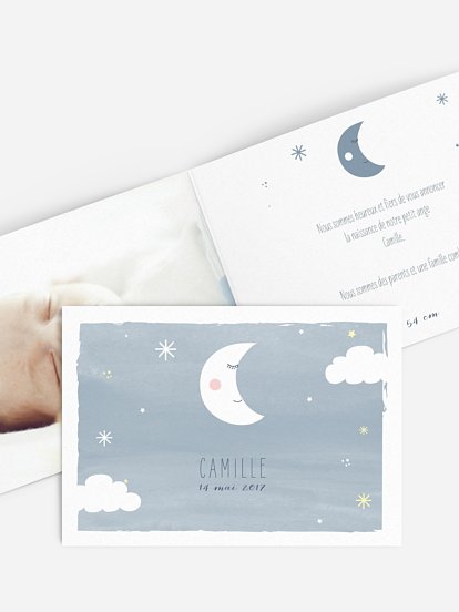 Faire-part naissance Jolie lune
