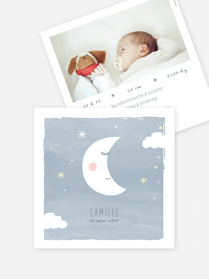 Faire-part naissance Jolie lune