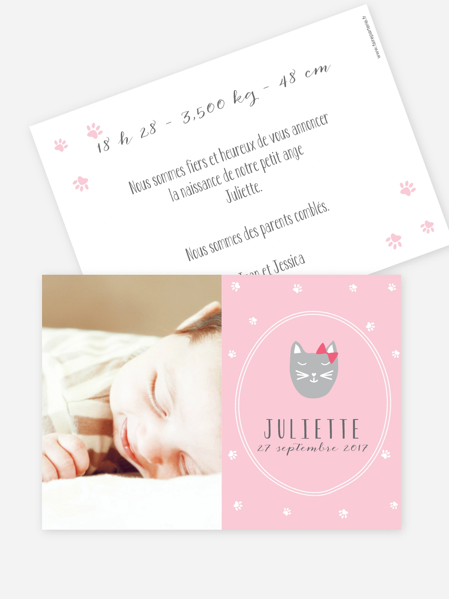 Faire-part naissance Petit chat
