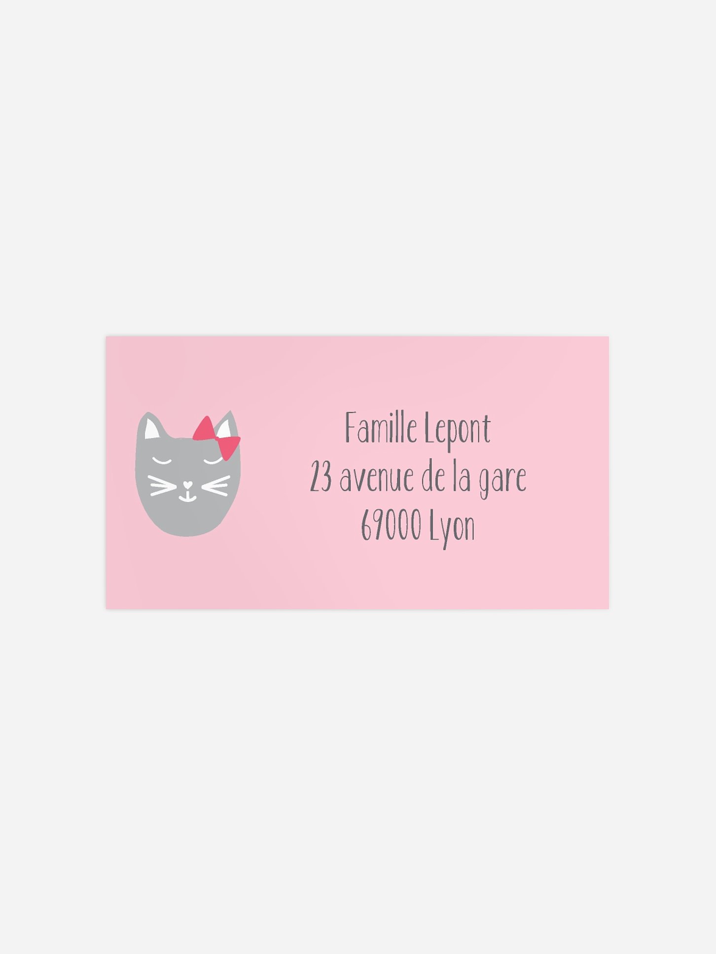 Étiquette destinataire naissance petit chat