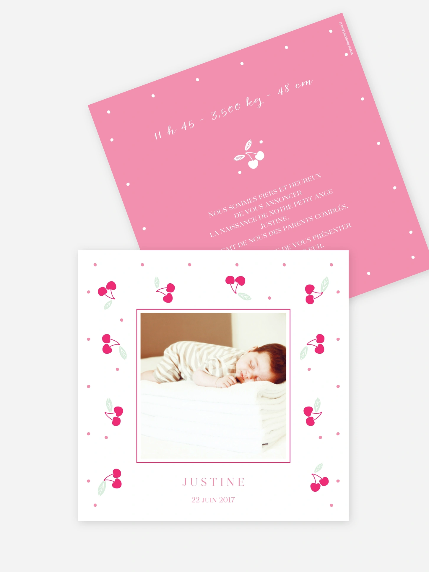 Faire-part naissance Jolies cerises