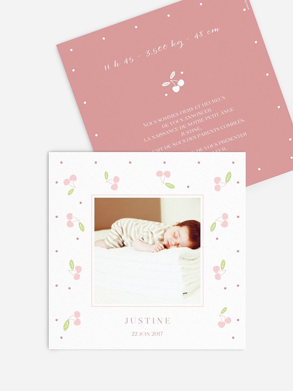 Faire-part naissance Jolies cerises