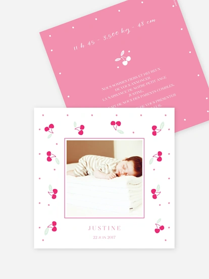 Faire-part naissance Jolies cerises