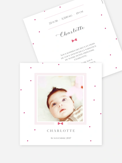 Faire-part naissance Petite demoiselle