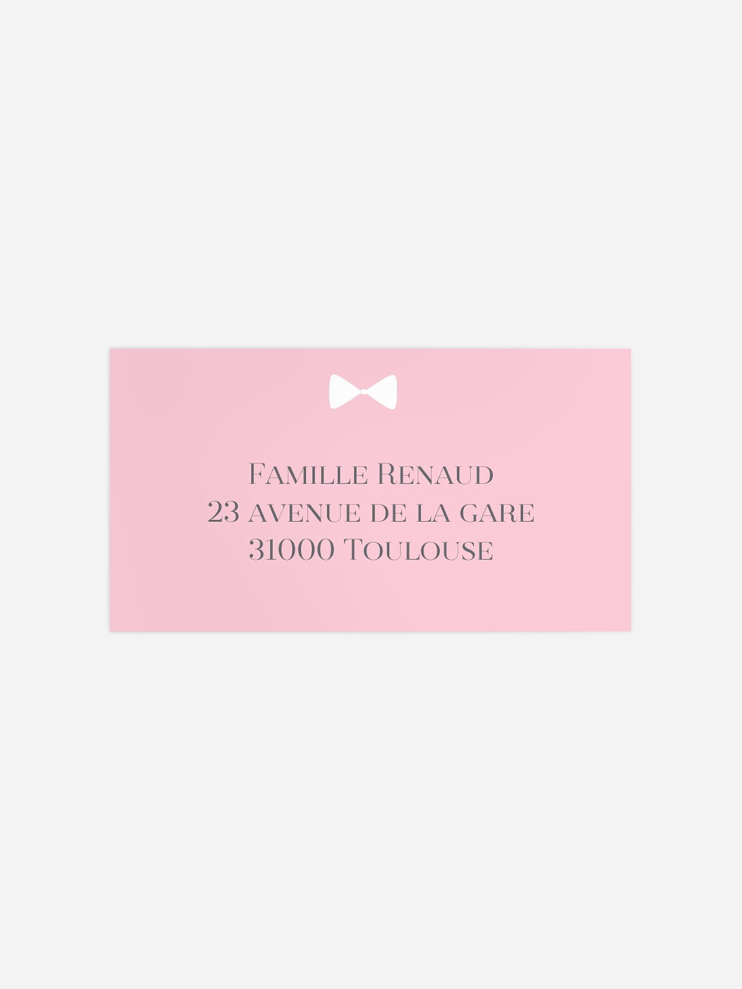Étiquette destinataire naissance Petite demoiselle