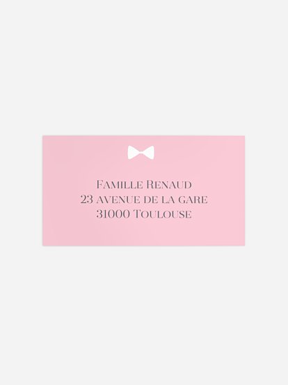 Étiquette destinataire naissance Petite demoiselle