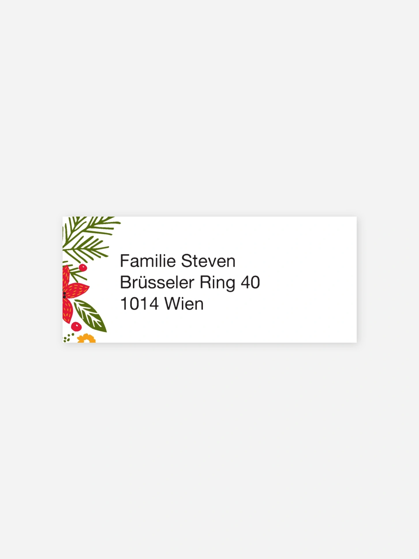 Absenderaufkleber Weihnachten Floral Fest