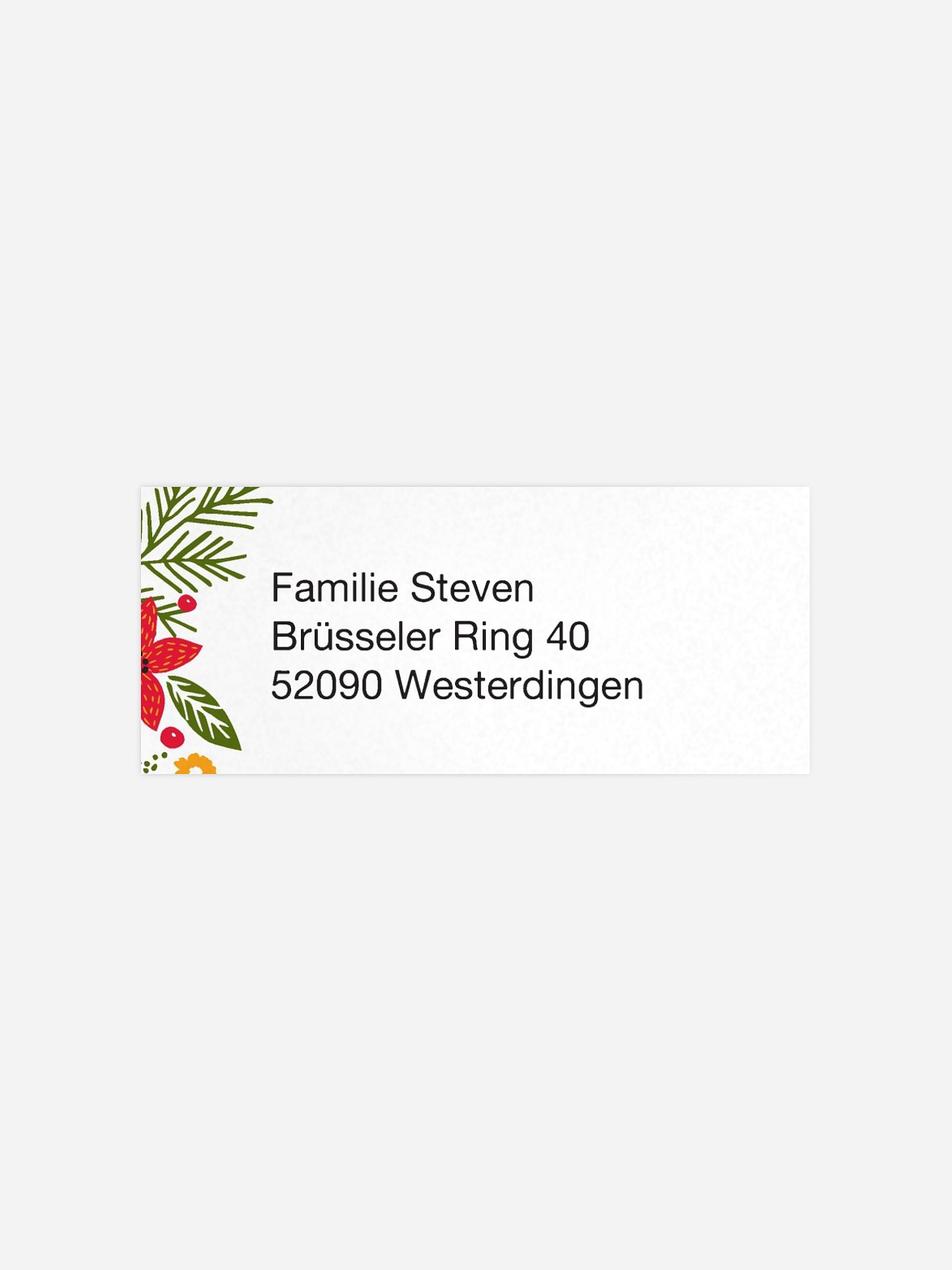 Absenderaufkleber Weihnachten Floral Fest