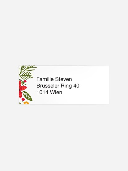 Absenderaufkleber Weihnachten Floral Fest