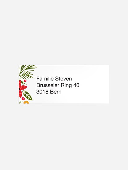 Absenderaufkleber Weihnachten Floral Fest