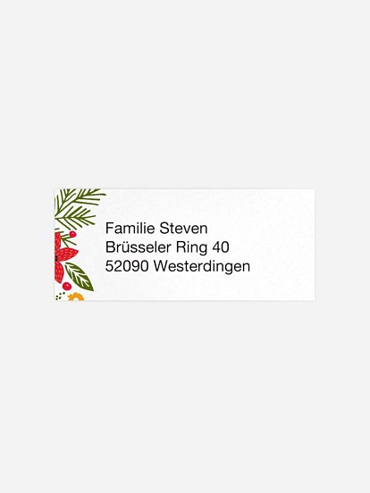 Absenderaufkleber Weihnachten Floral Fest