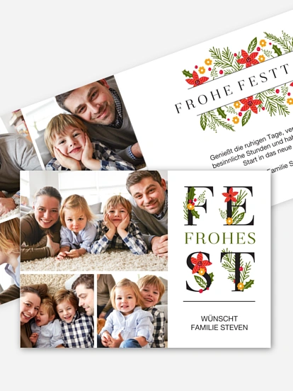 Weihnachtskarte Floral Fest