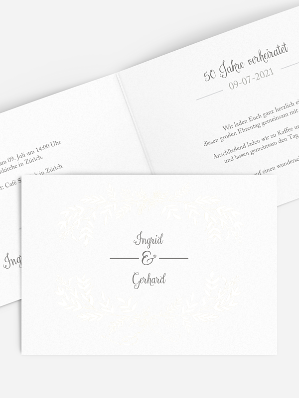 Einladung zur Goldenen Hochzeit Leaves of Love