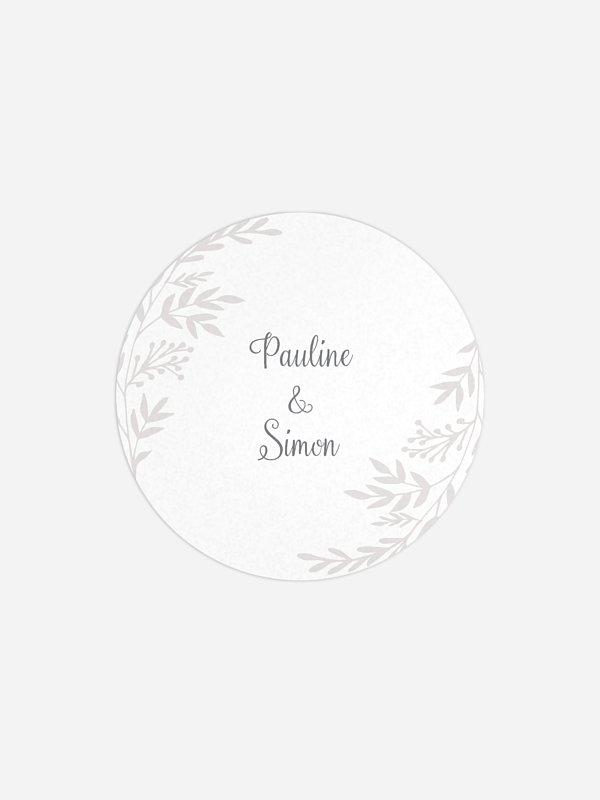 Étiquette cadeau mariage Feuilles d'amour