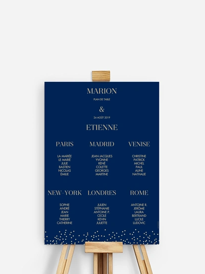 Poster plan de table mariage Fairy chic