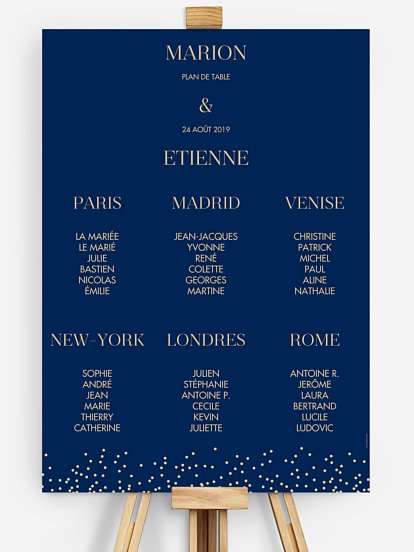 Poster plan de table mariage Fairy chic