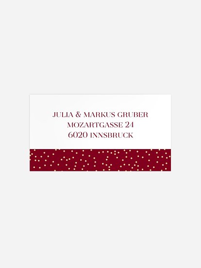 Empfängeraufkleber Hochzeit Festive Letter