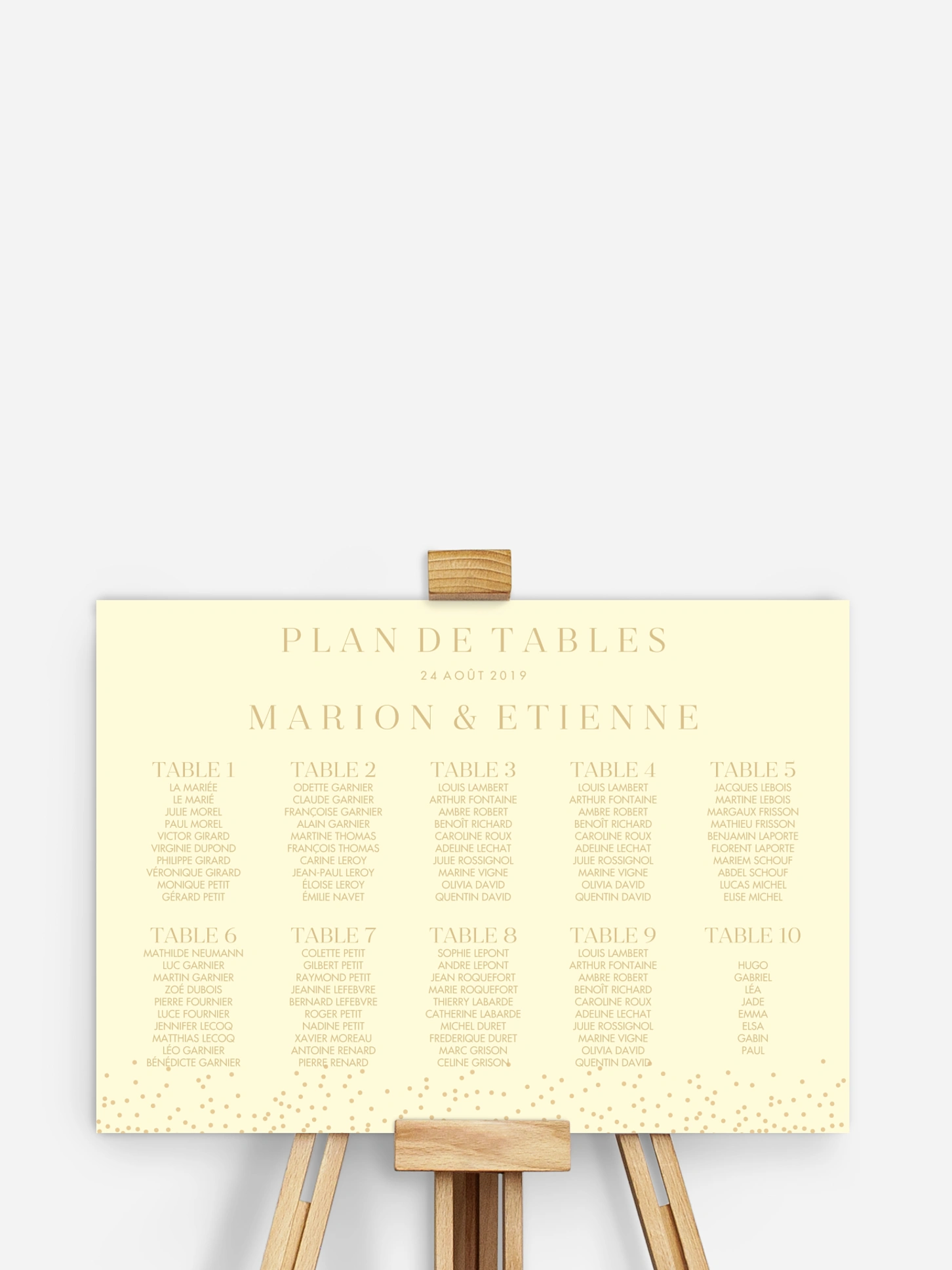Plan de tables Fairy chic