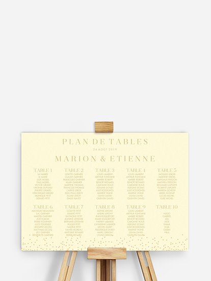 Plan de tables Fairy chic