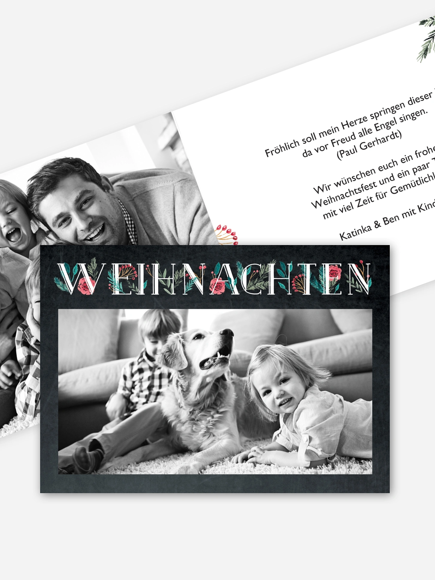 Weihnachtskarte Love & Leaves
