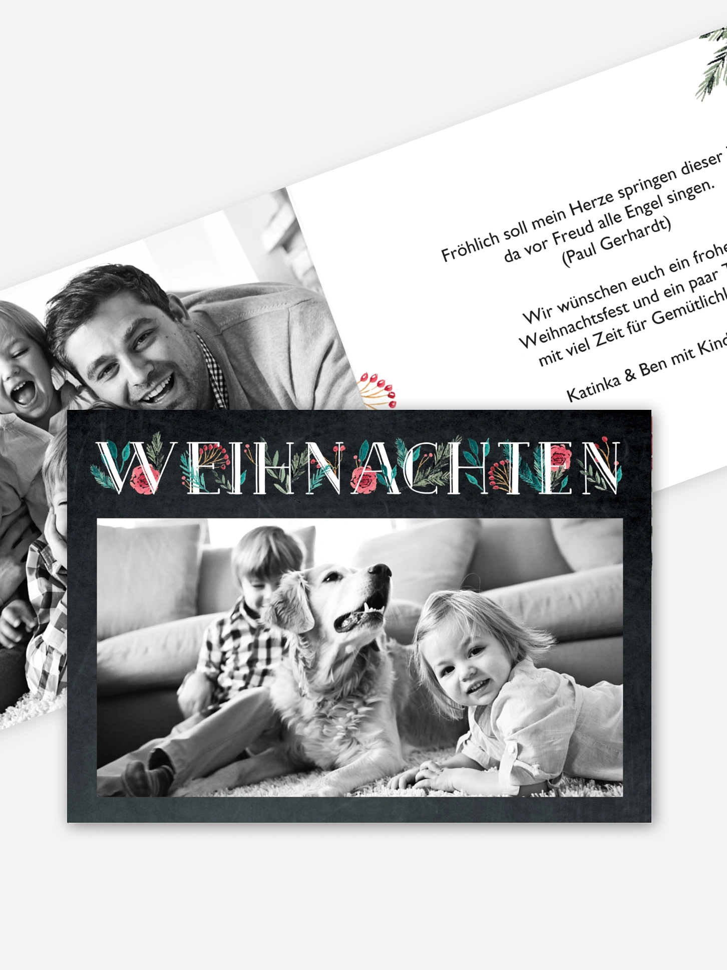 Weihnachtskarte Love & Leaves