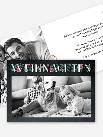 Weihnachtskarte Love & Leaves