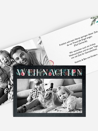 Weihnachtskarte Love & Leaves