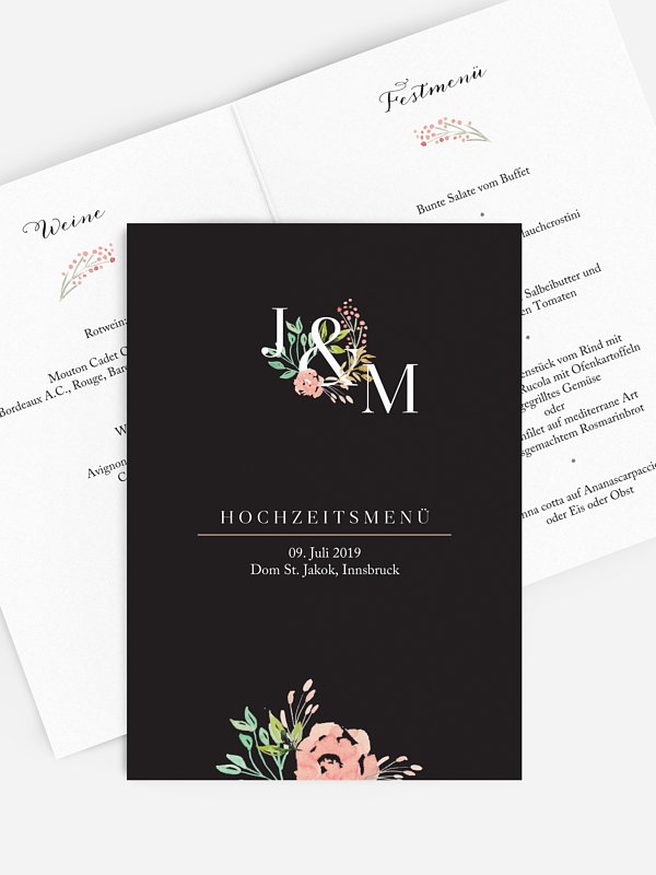 Menükarte Hochzeit Florentina