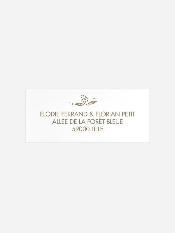 Étiquette expéditeur mariage Les Floralies Premium