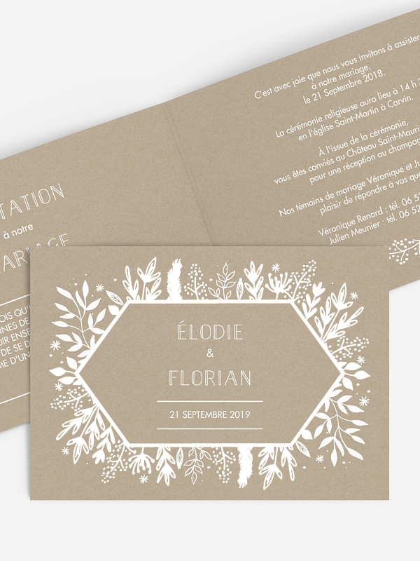 Faire-part mariage Les Floralies Premium