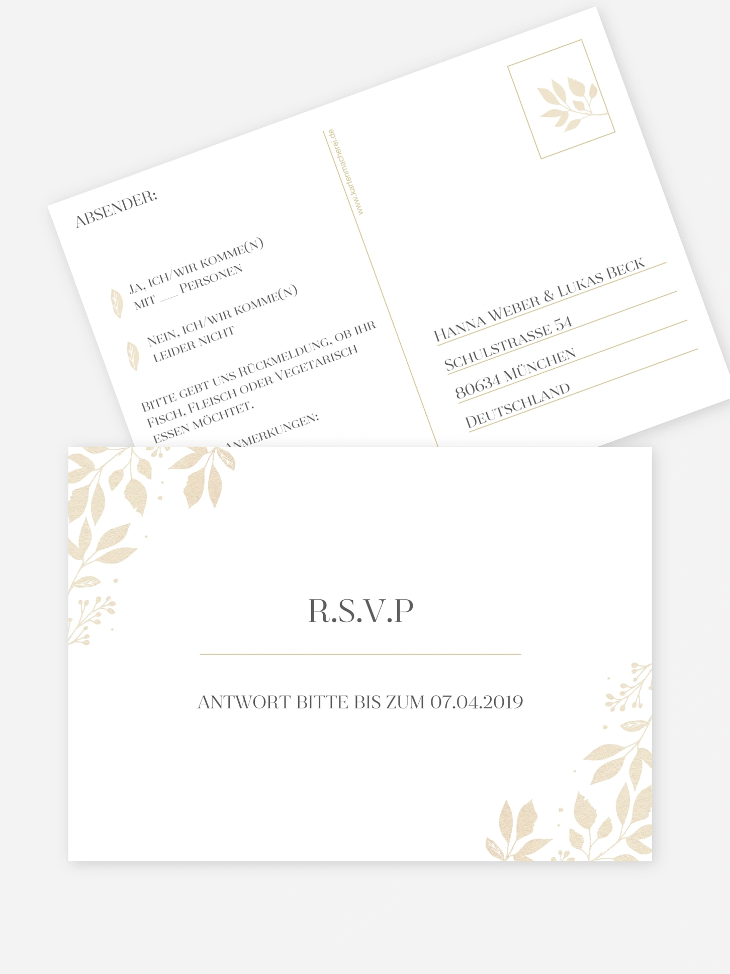 Antwortkarte Hochzeit Versailles