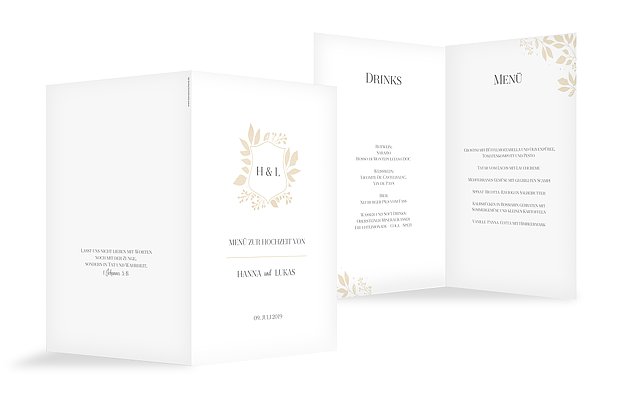 Menükarte Hochzeit Versailles