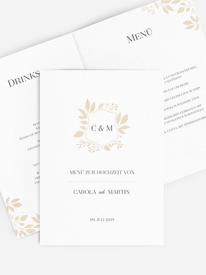 Menükarte Hochzeit Versailles