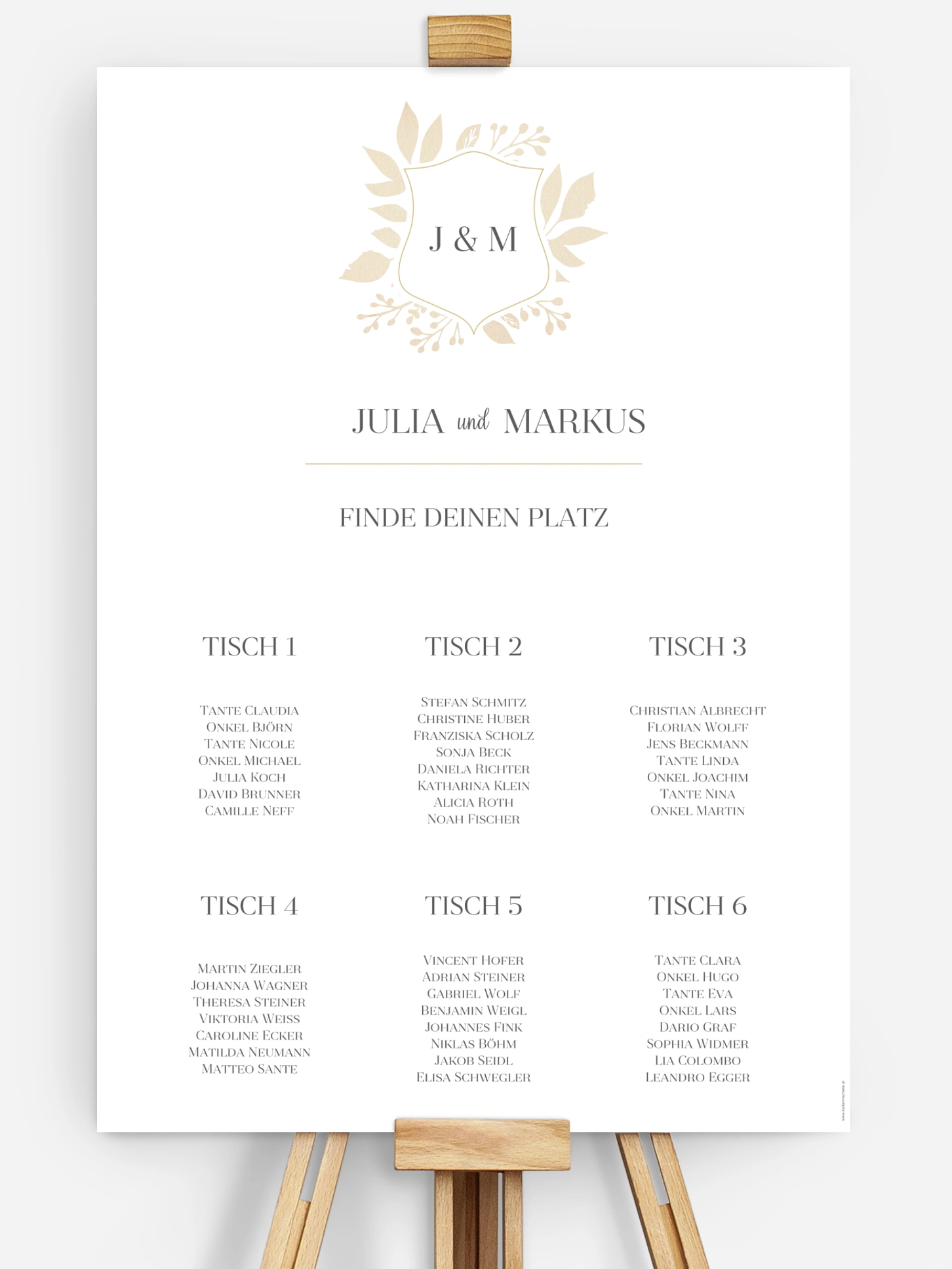 Sitzplan Plakat Versailles