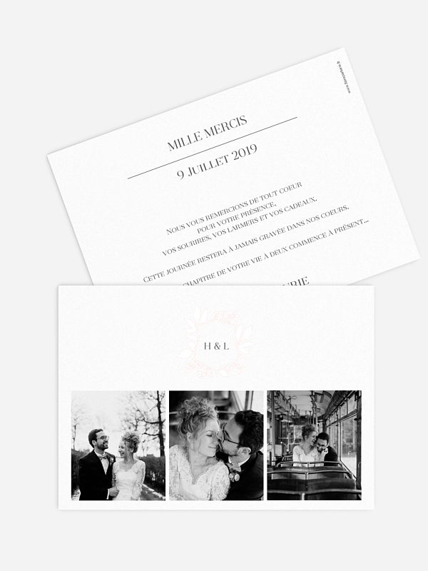 Carte de remerciements Versailles - dorure