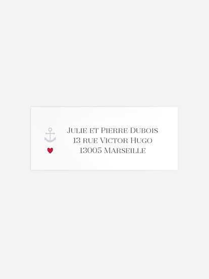Étiquette expéditeur naissance Petite ancre