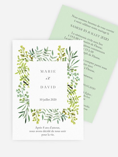Faire-part de mariage Joli feuillage