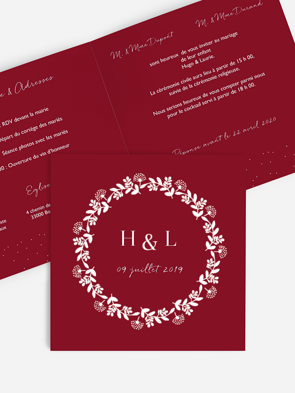 Faire-part de mariage Couronne scintillante - Dorure