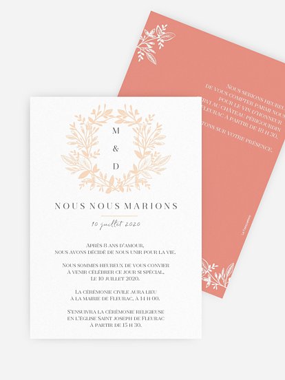 Faire-part de mariage Belle epoque