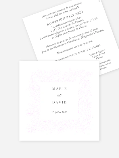 Faire-part de mariage Joli feuillage - dorure