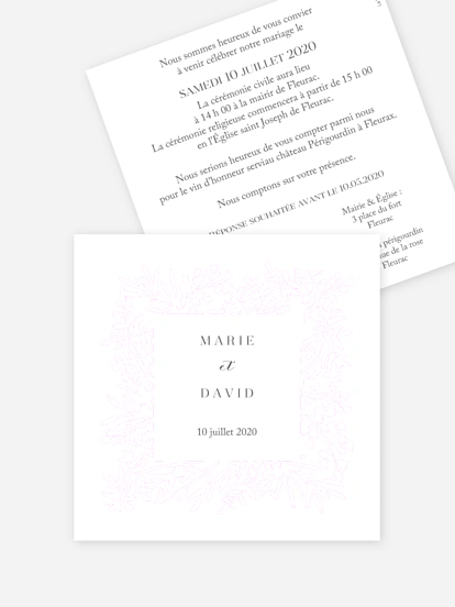 Faire-part de mariage Joli feuillage - dorure