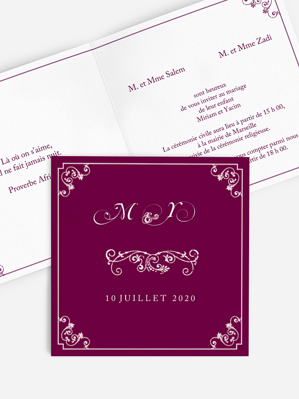 Faire-part de mariage Elegance - dorure