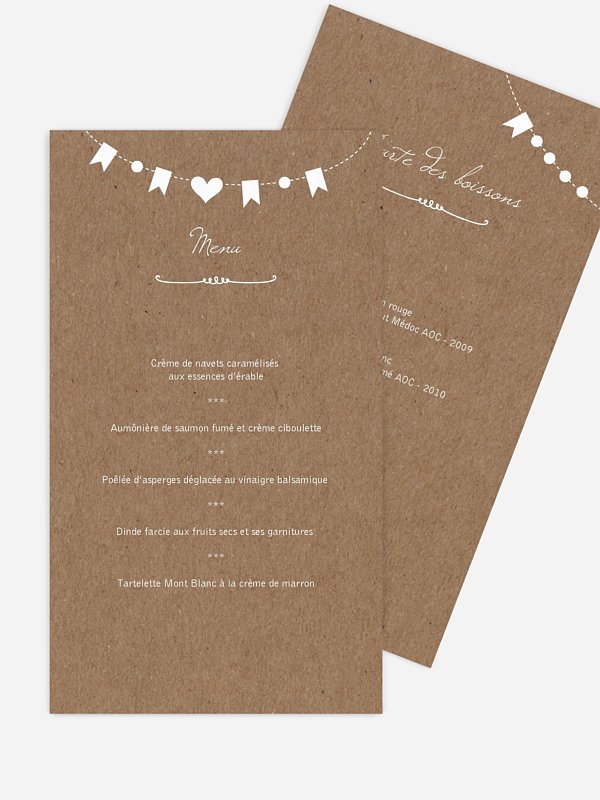 Menu mariage Fête champêtre