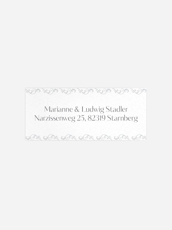 Absenderaufkleber Silberhochzeit Klassik