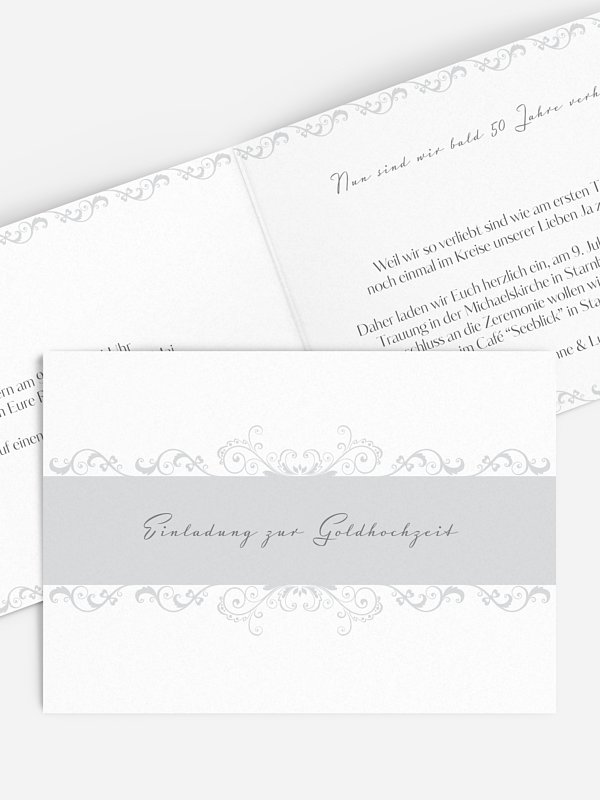 Einladung zur Goldenen Hochzeit Klassik