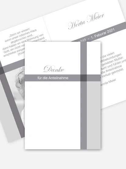 Trauerdanksagung Weltlich