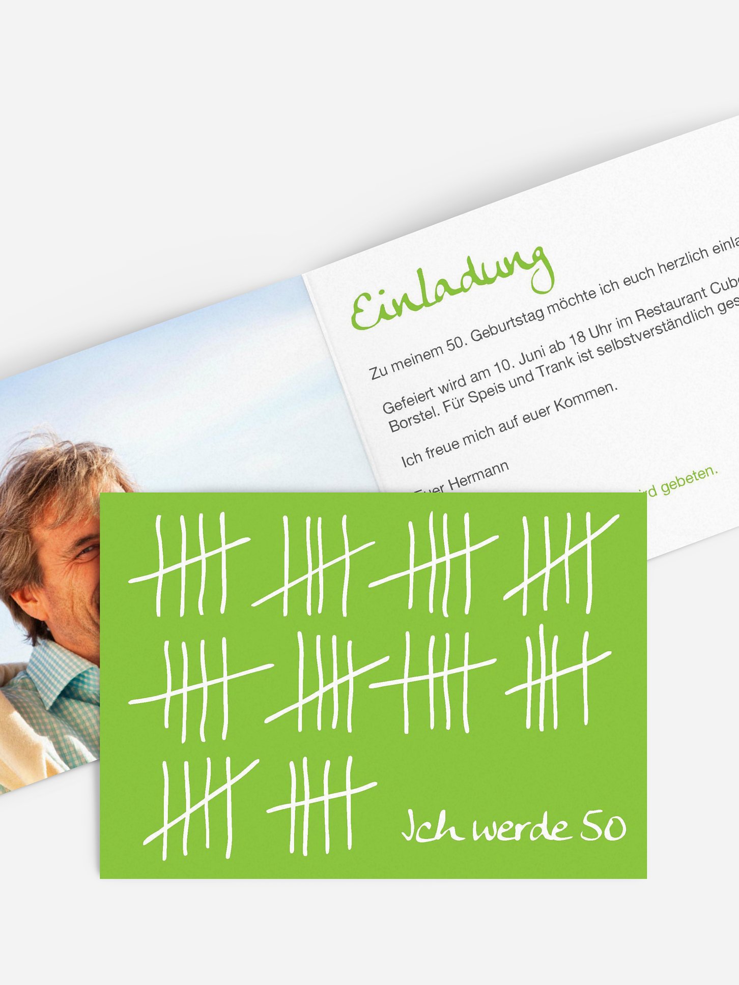 Einladung 50. Geburtstag Strichliste