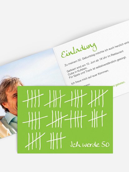 Einladung 50. Geburtstag Strichliste