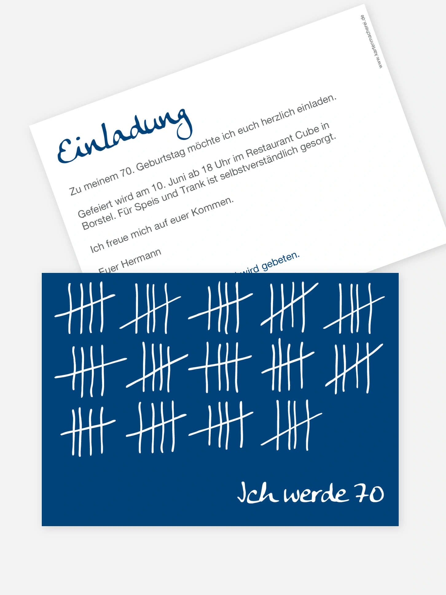 Einladung 70. Geburtstag Strichliste